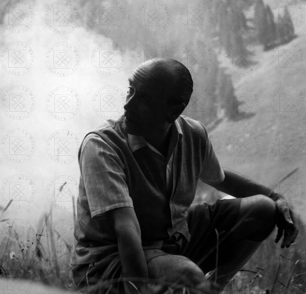 Guglielmo Alberti a Gryon Sur Bex (Svizzera), 1956 circa, scatto di B. Demierre